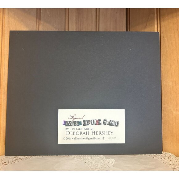 Limited Edition Collage Print Deborah Hershey Artist Signed Matted Music ThemeT - Picture 2 of 3